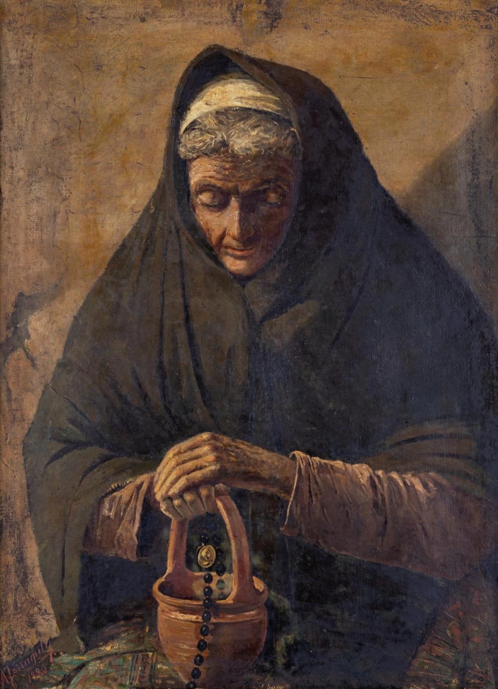 Donna con il rosario